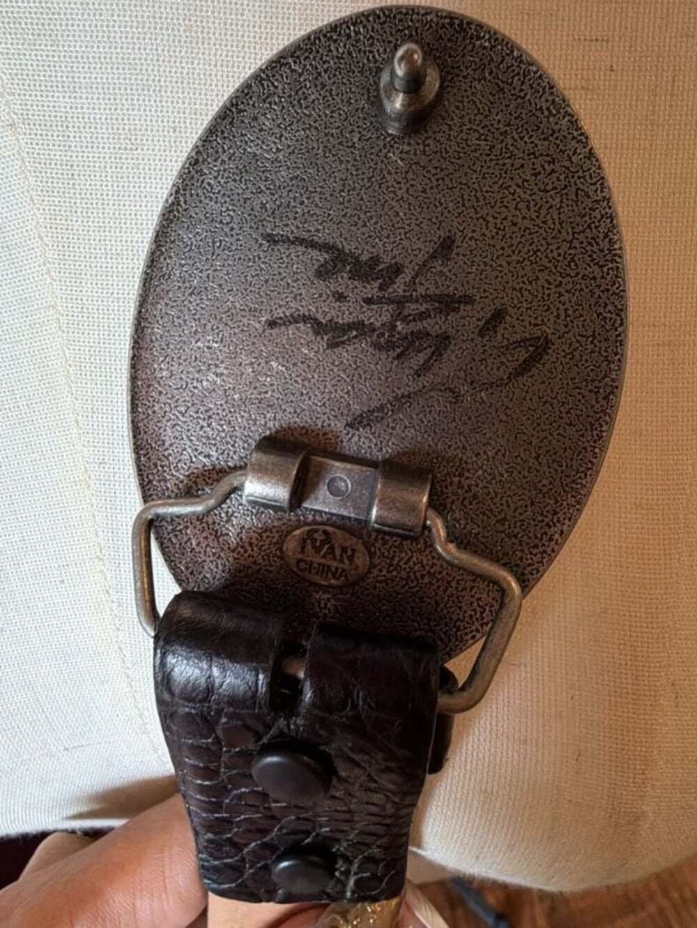 Vintage Ivan Western Belt Set Mother of Pearl Buckle Buckle & Bling Leather Stra - Picture 7 of 9